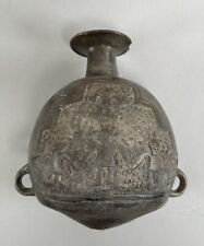 Antique Pre-Columbian Moche Chimu Pottery Blackware Figural Vessel Jug Vase #2 picture