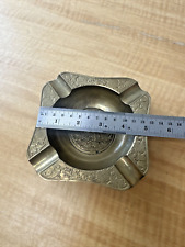 Vintage Embossed Metal Brass Ashtray / We Offer Combined Shipping picture