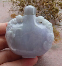 Certified Lavender 100% A Jade jadeite Display Dragon Pi Xiu Snuff Bottle 664002 picture