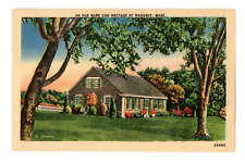 Postcard Old Cape Cod Cottage at Waquoit Massachusetts picture
