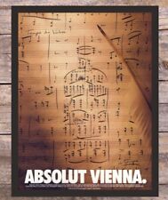 1994 Vintage ABSOLUT Vienna Framed Print Ad Poster Music Notes Abstract Pop Art picture