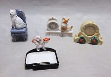 Occupied Japan Porcelain Figurines Dog on Clock Cat on Chair Germany picture