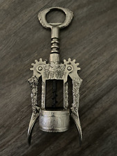 Vintage Italian Wine Grape Corkscrew -Wine Bottle Opener -Silver-Italy picture