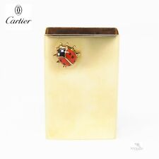 NYJEWEL Cartier 14k Yellow Gold Enamel Ladybug Matchbook Box picture