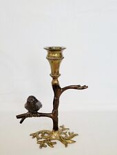 VINTAGE MUSEUM MOTTAHEDEH ? REPRODUCTION BRASS CANDLESTICK WITH A BIRD picture
