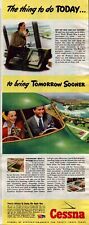 1944 Cessna Print Ad WWII Private Plane To Bring Tomorrow Sooner Post War Dreams picture