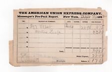 1882 American Union Express Company Rail / Steamboat Report SCARCE picture