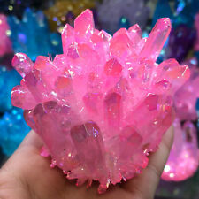 300g+ Titanium Pink Crystal Natural Quartz Cluster Specimen Healing 1pc picture