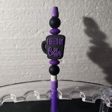 Fueled By Coffee Purple Black Beaded Mechanical Pencil .5mm lead  picture