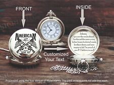American Special Forces Personalized Brass Pocket Watch With Customiz Wooden Box picture