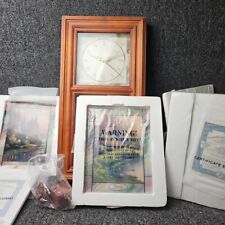 VINTAGE THOMAS KINKADE STAINED GLASS WALL CLOCK 3 Seasons picture