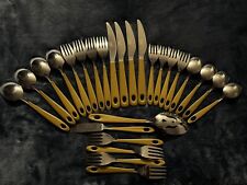 26Pc Imperial Casualware Stainless Flatware Harvest Gold Vintage Retro picture