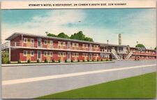 CORBIN, Kentucky Postcard STEWART'S MOTEL & RESTAURANT Highway 25 Linen c1950s picture