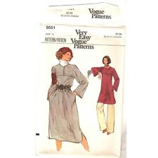Very Easy Vogue Pattern 9551 Women's Size 10 Dress or Tunic & Pants Sewing VTG picture