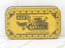 NICE EARLY RICH'S CRYSTALIZED CANTON GINGER TIN E. C. RICH INC. NEW YORK 3oz picture