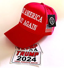 President Donald Trump Hat..2024..Make America Great Again..MAGA..Red + 2 Decals picture