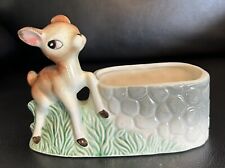 Vintage Japan Bambi Deer Fawn Ceramic Figurine Planter picture