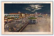 Beach & Boardwalk North Oak Ave. By Night Wildwood By The Sea Villas NJ Postcard picture