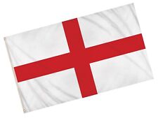 ENGLAND FLAG LARGE 5FT x 3FT DOUBLE STITCHED ST GEORGE UK BANNER WITH EYELETS picture