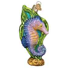 Old World Christmas BRIGHT SEAHORSE (12655) Glass Ornament w/OWC Box picture