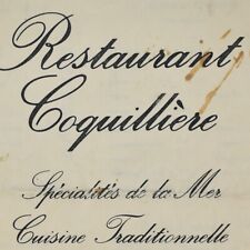 Vintage 1980s 10 rue Coquillière Restaurant Menu Paris France picture