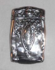 Antique Sterling Silver Match Safe or Vesta Repousse Escutcheon & Scroll Design picture