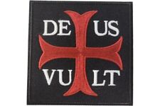 DEUS VULT GOD WILLS EMBROIDERED IRON ON PATCH picture