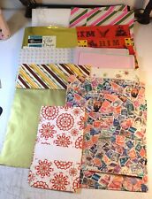 12 Vintage All Occasion Gift Wrap Scraps Sheet Scrapbook Paper Craft Pieces picture