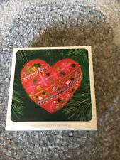 Appears New in Box 1983 Hallmark Keepsake Ornament Embroidered Heart picture