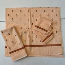 St Mary’s Fieldcrest Peach Glow - Towel - Hand Towel - 2 Wash Cloths Vintage NEW picture
