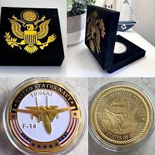 U S NAVY USN F-14 TOMCAT Challenge Coin with Special Velvet Case picture
