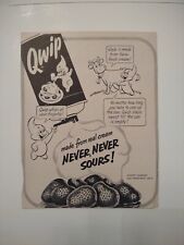 Print Ad For Qwip  Whipped Topping 1954 5x6