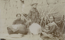 Africa, Madagascar, women braiding baskets, ca.1895, vintage citrate print picture