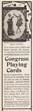 1902 Congress Playing Cards US Co Cincinnati OH Minuet Deck Back Dancing Art Ad picture