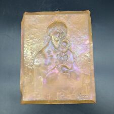 VTG Burnished Copper Icon Russian Orthodox Signed picture