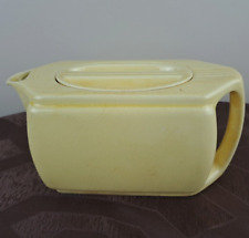 Vintage Norge Yellow Art Deco Rectangular Flat-Top Lidded Teapot picture
