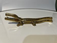 Vintage Solid Brass Alligator Crocodile Nut Cracker 6.5