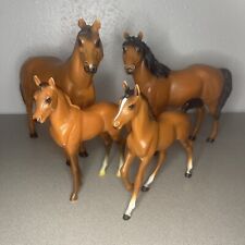 (4) Vintage Blue Box Blue Ribbon Ranch Horse Figures Toys Stallion Mare & Foals picture