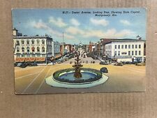 Postcard Montgomery AL Alabama Downtown Dexter Avenue Old Cars Capitol Building picture