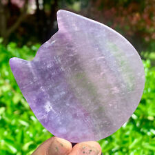 107G  Natural Beautiful Colours Fluorite Crystal Carving Bowl Healing picture