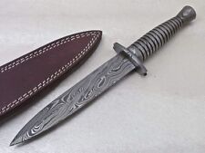 Custom made Knife king,s Damascus Steel Fairbairn Dagger with sheath picture