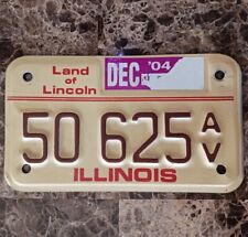 2004 Illinois Cycle Motorcycle License Plate 50 625 AV picture