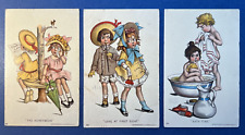 SET 3 Children Greetings Antique Postcards. Artist: Gassaway. PUBL: Bien picture