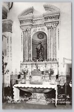 San Juan Capistrano California, Mission Side Altar, VTG RPPC Real Photo Postcard picture