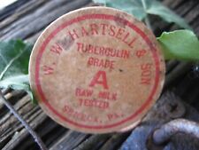 W.W. Hartsell & Son Tuberculin milk bottle cap lid,Seneca Pa. Venango County gem picture