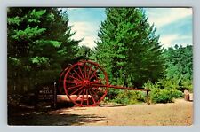 Grayling MI-Michigan Logging Wheels, Hartwick Pines Park, c1965 Vintage Postcard picture