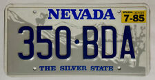 1985 NEVADA License Plate - NV #350-BDA picture