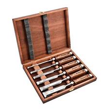 EZARC 6pc Wood Chisel Set for Woodworking - CRV Steel with Black Walnut Handle picture
