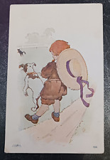 1910 postcard Little Boy Dog Chasing Cat S S Porter comic humor posted picture