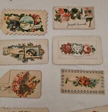 8 Antique Victorian Calling Cards, Valentine Friendship, Love, Remember Me,  picture